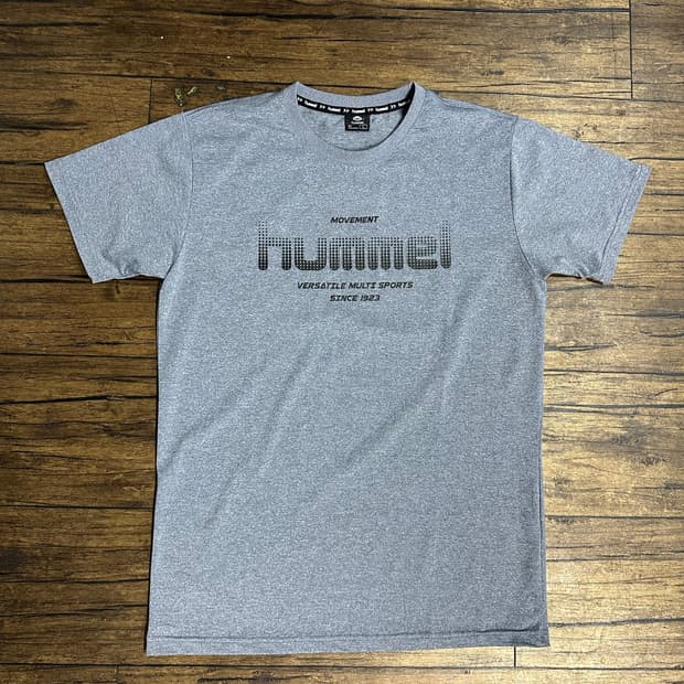 험멜(Hummel) 그레이 로고 반팔 티셔츠 L
