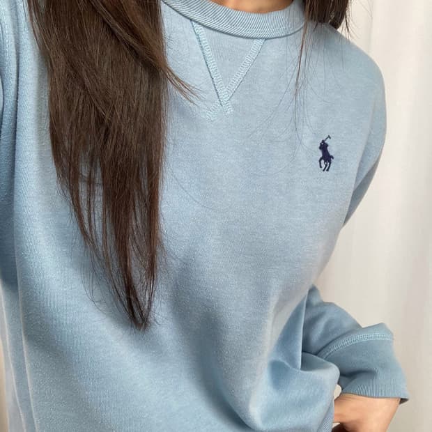 폴로 스카이블루 맨투맨