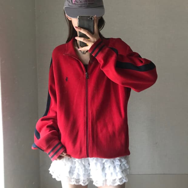 폴로 오버핏 투웨이 트랙 집업