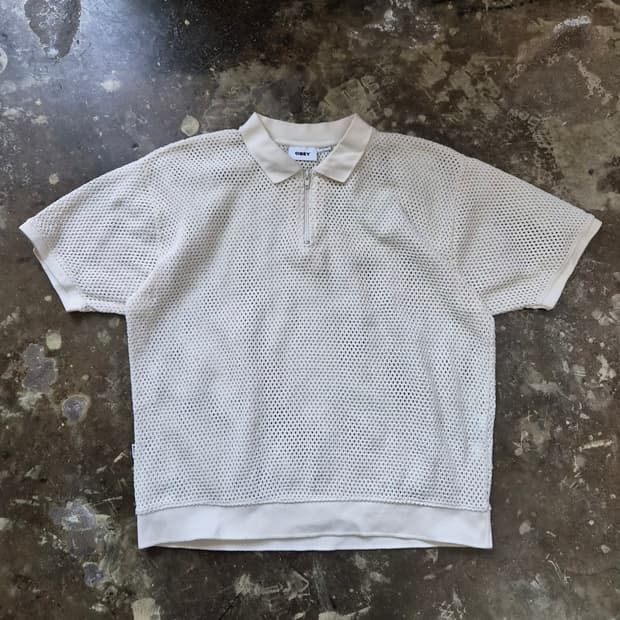 L) 오베이 메쉬 폴로 셔츠 카라티 카라티셔츠 스트릿 패션