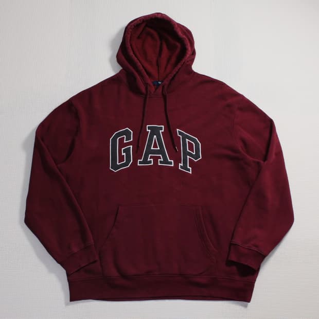 GAP 갭 버건디 기모 후드티