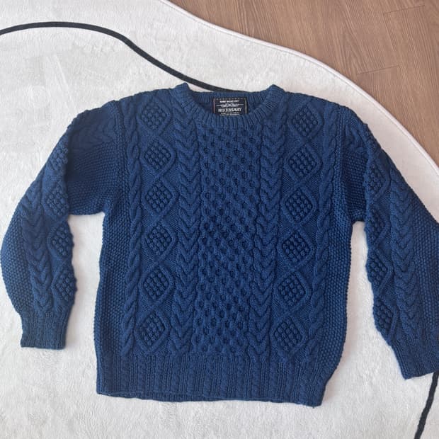 빈티지 핸드메이드니트_아란니트 울100