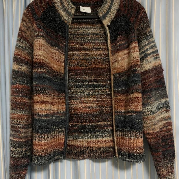 빈티지 투웨이 니트 집업