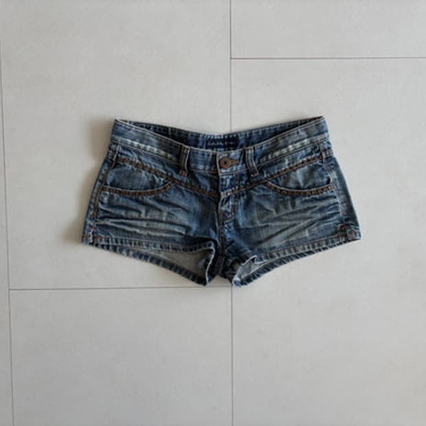 stud denim micro shorts