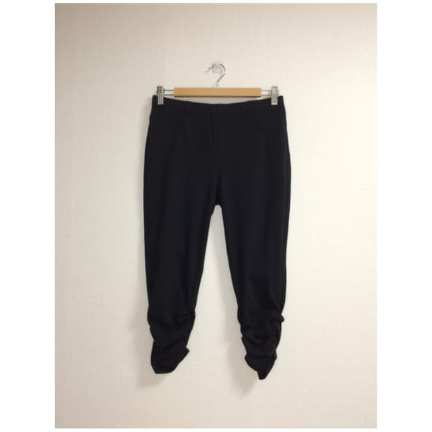 빈티지 블랙 셔링 레깅스 팬츠