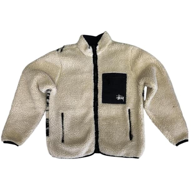 스투시 비너스 그래픽 플리스 자켓 아이보리