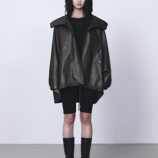 트리밍버드 Over Fit Hoodie Leather Jumper