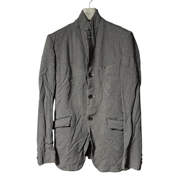 꼼데가르송 옴므 폴리 축융 스트라이프 자켓