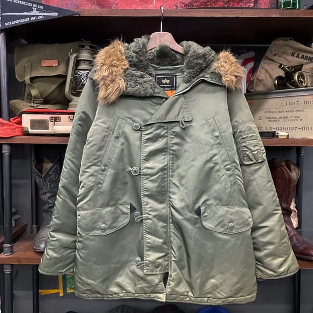 알파 인더스트리 N3B 퍼 후드 야상 자켓 밀리터리 오리지널