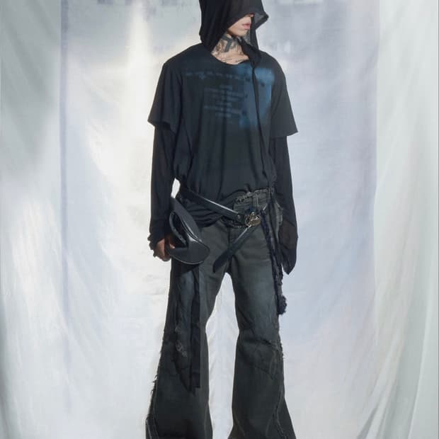 Aesynctx DISTRESSED PANTS dirty black M