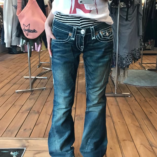 트루릴리젼 워싱 데님 팬츠