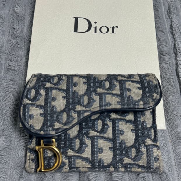 디올 오블리크 새들 카드지갑