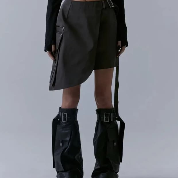 새상품) 트리밍버드 카고 레이어드 미니스커트