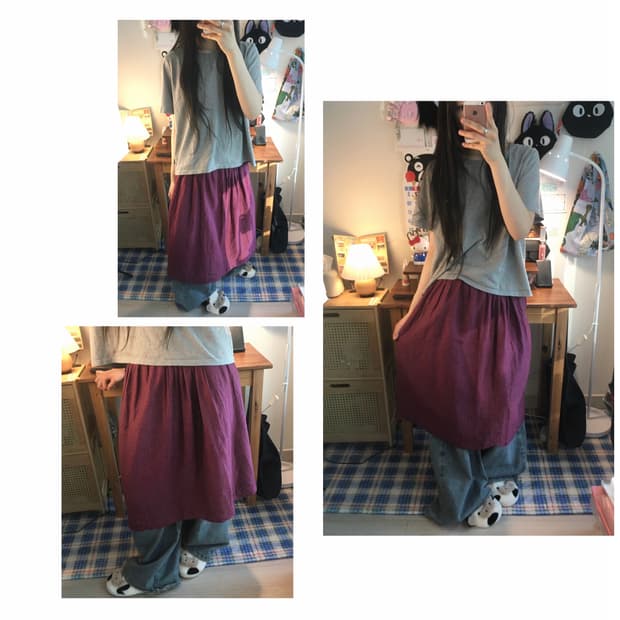 vintage pleated midi skirt plum