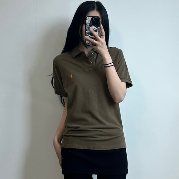폴로 랄프로렌 카키 반팔 피케 티셔츠