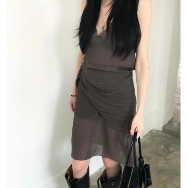 scarf layered dress 