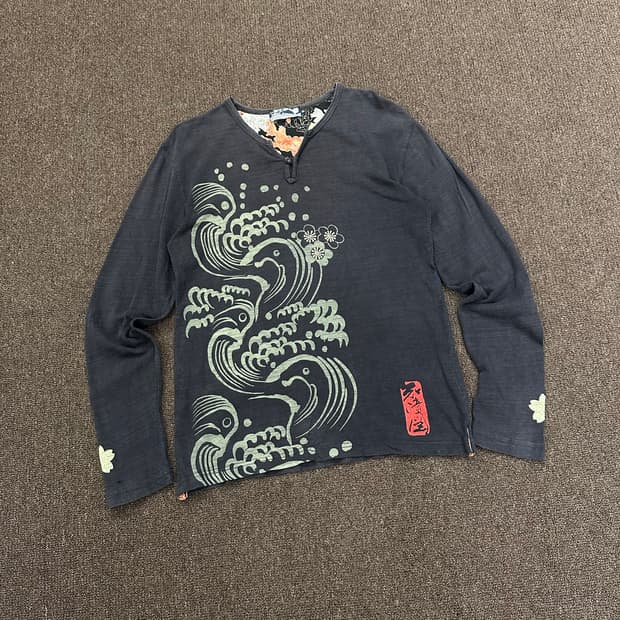 M)Japanese vintage 오리엔탈 패턴 롱슬리브