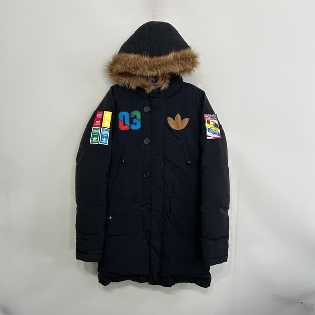 아디다스 여성 오리털 패치 야상 패딩 85