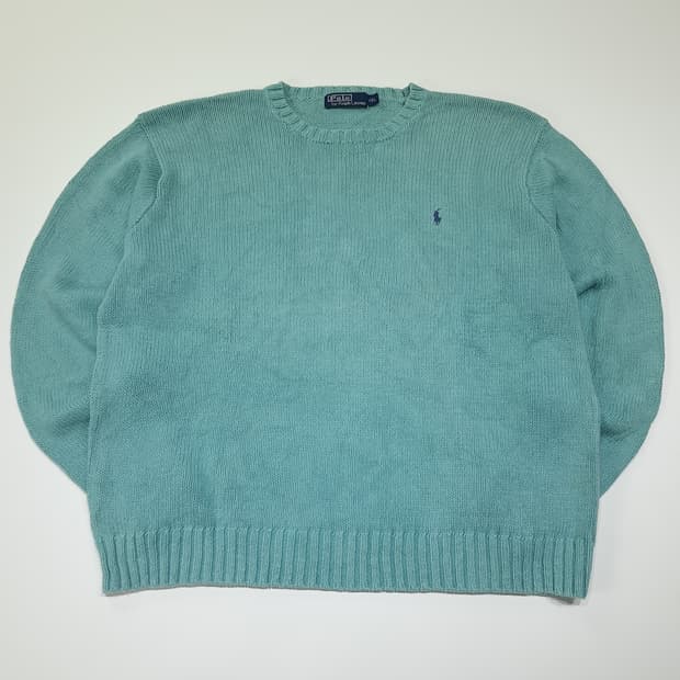 CL062 2XL 폴로 랄프로렌 90s 린넨 & 코튼 블렌드 에메랄드 