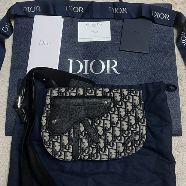 [백화점판/풀구성] 디올 오블리크 자카드 메신저 새들백