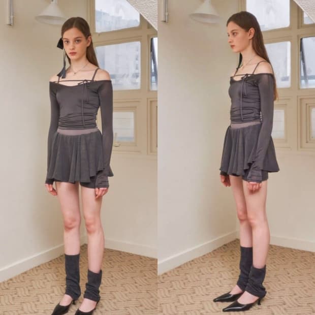 [PEHRT] 페르트 Pull-on Skort (Charcoal)