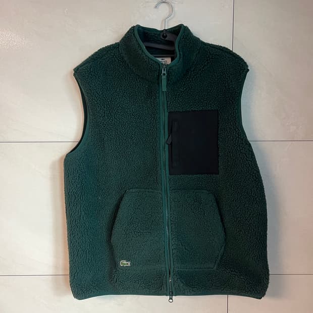 라코스테 그린 뽀글이 플리스 조끼 [L]