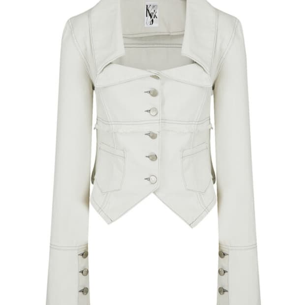 (택O)카시코 데님 스퀘어넥 트러커 자켓 오프화이트