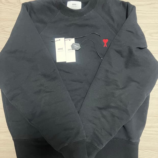 아미 맨투맨 블랙 L / 크림 구매 / 미착용 정품