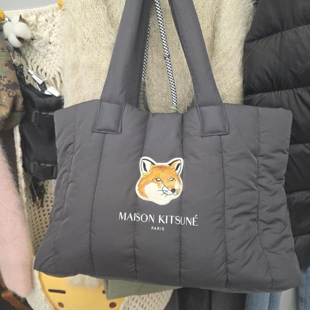 메종키츠네 x 라네즈 패딩백 그레이