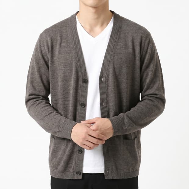 [정품/이태리제] 에스티 듀퐁 울 100% 브이넥 가디건 M