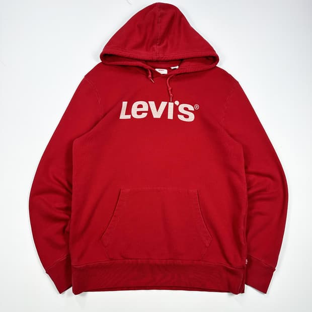 리바이스 오리지널 루즈핏 후드티 레드 L