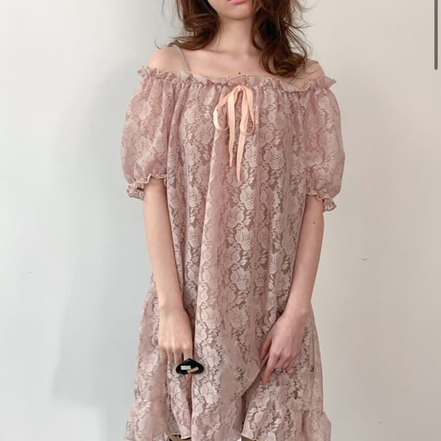 rosie lace dress (nude)