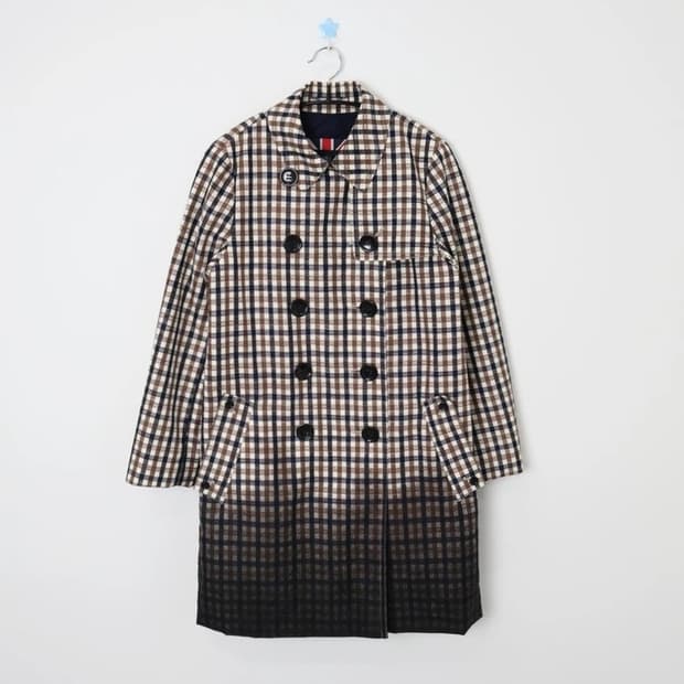 Aquascutum Check Double Trench Coat
