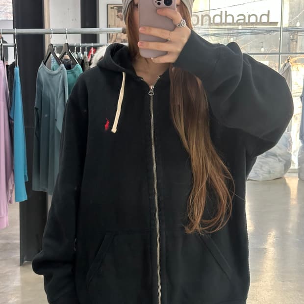 폴로랄프로렌 보더핏 코튼 후드집업