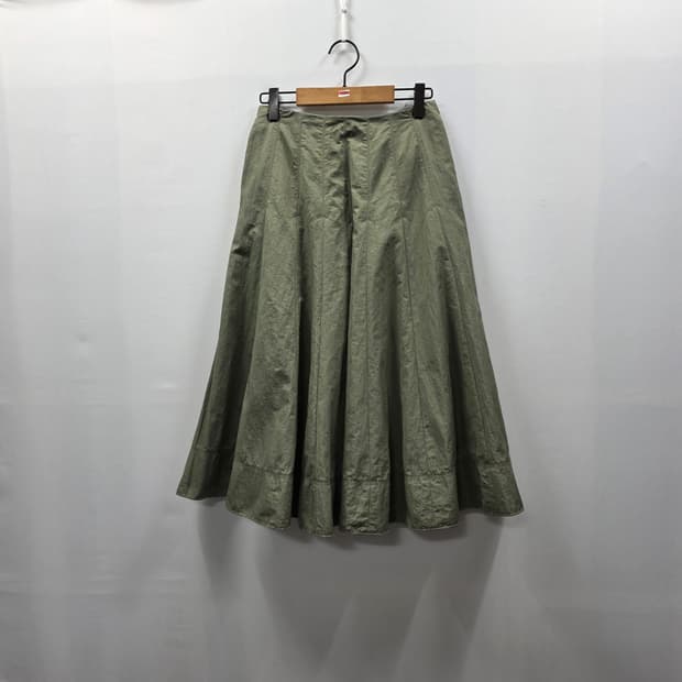 칼라거펠트 플레어 롱스커트 55 카키 A라인 스커트 여성 치마