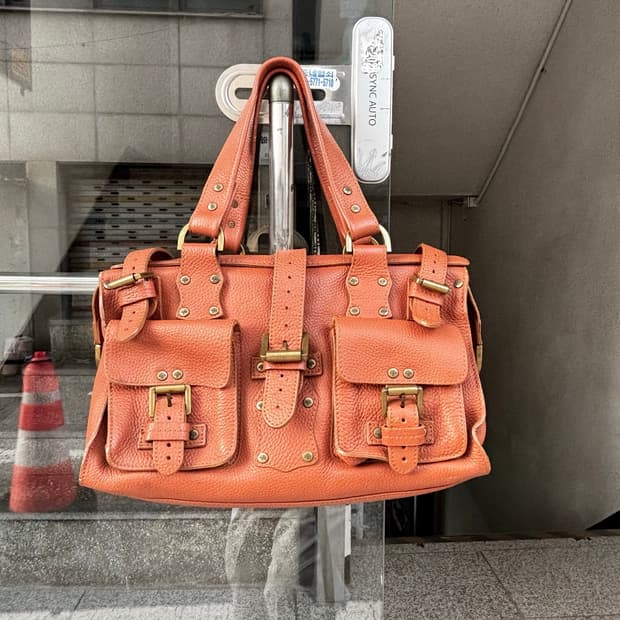멀버리 록산느 가죽 토트백 (오렌지 브릭)