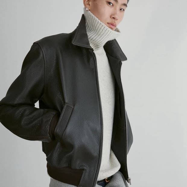 RECTO [XL] 렉토 벤 슈렁큰 램 레더 가죽 자켓 다크 브라운