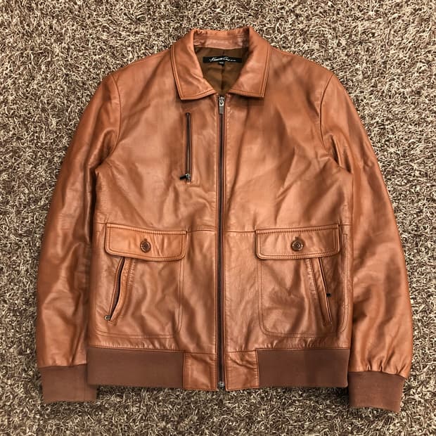 케네스콜 양가죽 블루종 가죽 레더 자켓