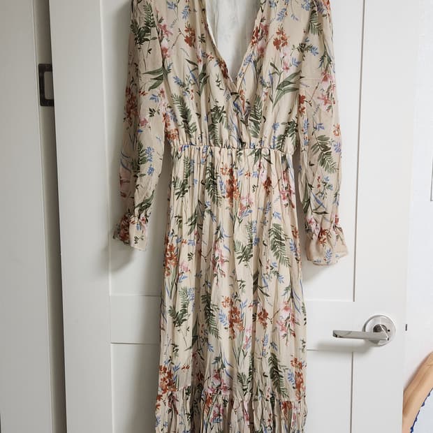 플라워 패턴 시폰 원피스