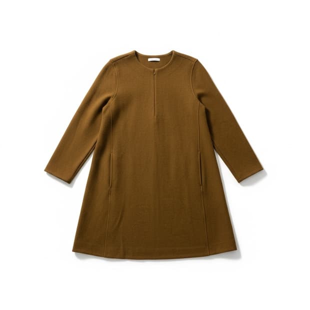 COS 브라운 롱 슬리브 원피스