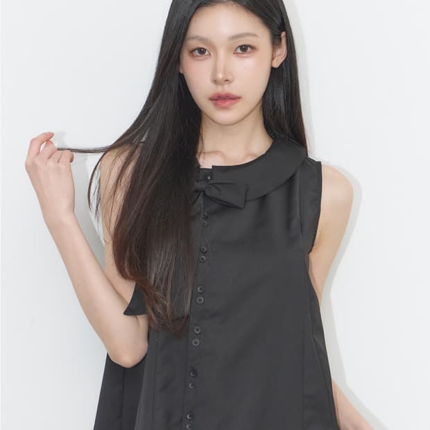 일리고 로프 플레어 블라우스 (블랙)