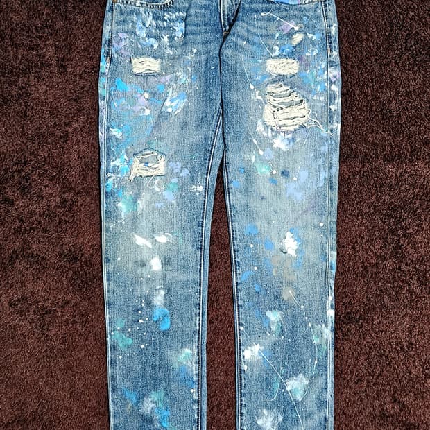 폴로 랄프로렌 페인팅 데미지 워싱진 27 사이즈