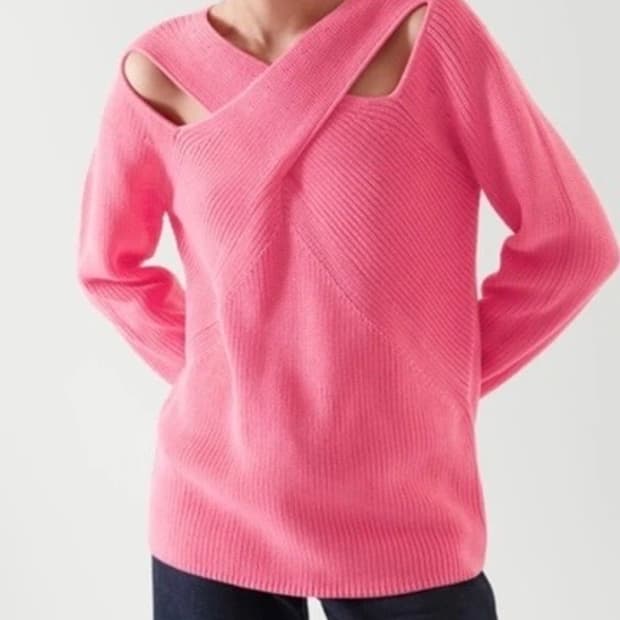 COS 코튼 드레이프트 패널 니트 XS