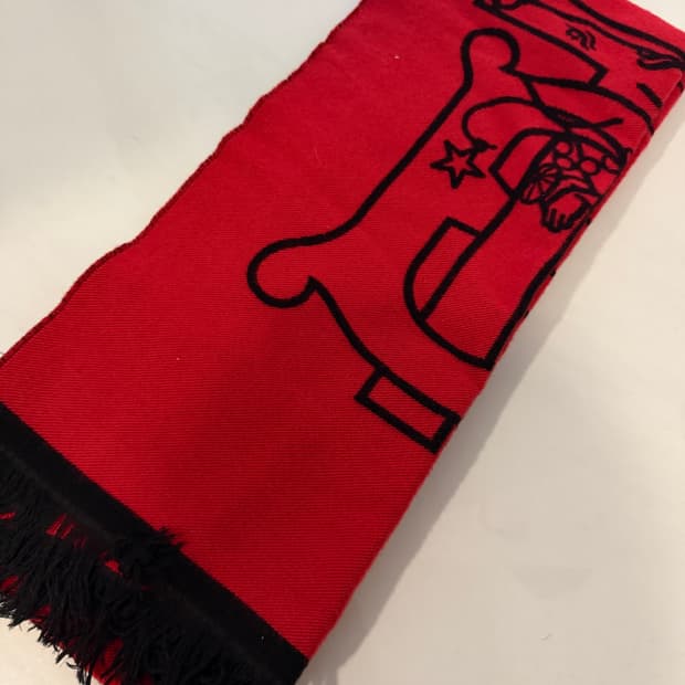 버버리 로고 울 머플러