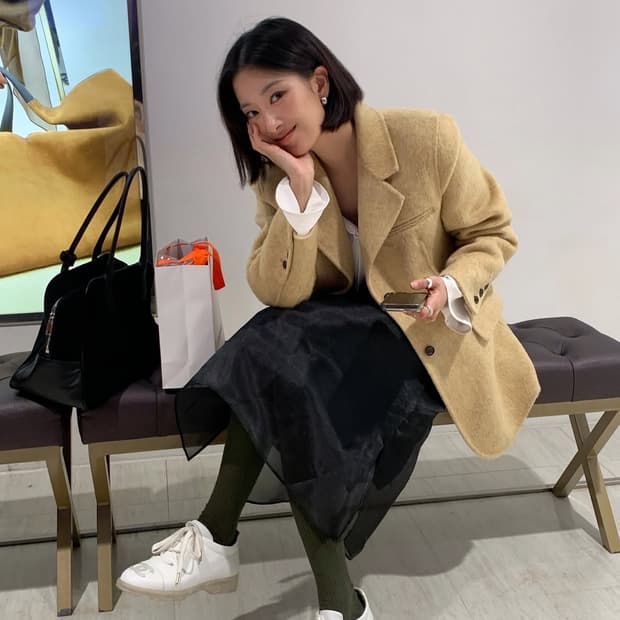 에이치모드 레이어드 스커트 블랙 M