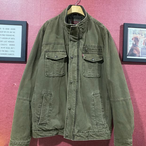 리바이스 올리브 카키 남성 퀼팅 자켓XL