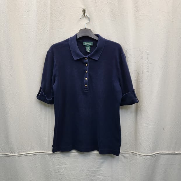 로렌 랄프로렌 네이비 카라 반팔 티셔츠