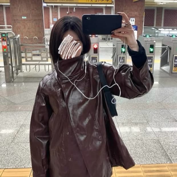 Zara 자라 ZW 페이크레더 자켓 M