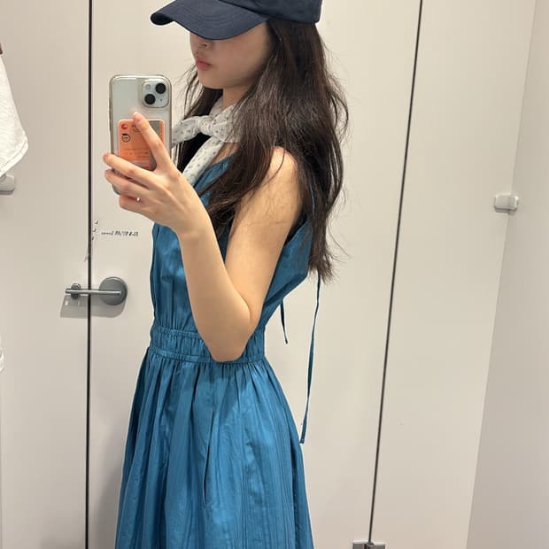 유니클로 블루 원피스