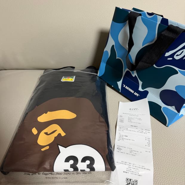 베이프 33주년 반팔L (도쿄 시부야점 구매)